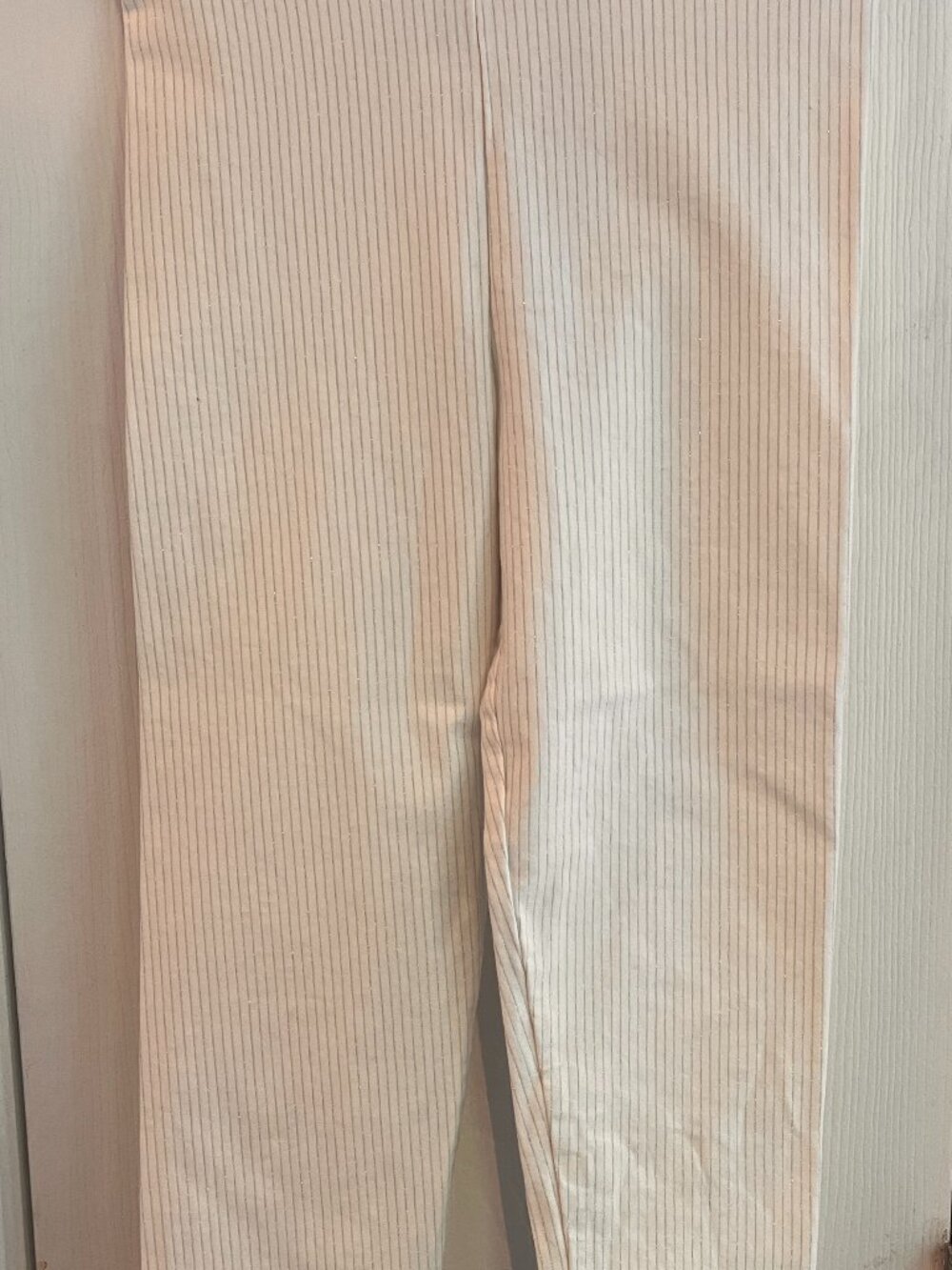 Tea Collection Girls Cream formal Pants Silver Striped Size 10 New